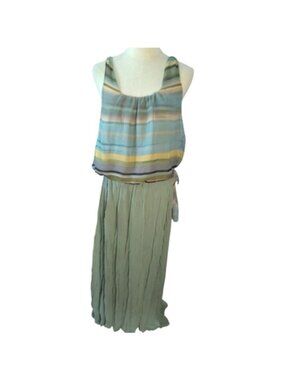 Blu Pepper Multicolor Striped Dress Large